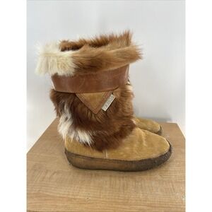 Tecnica Tan Fur Ski Boots Made in Italy Women's Size 43 32